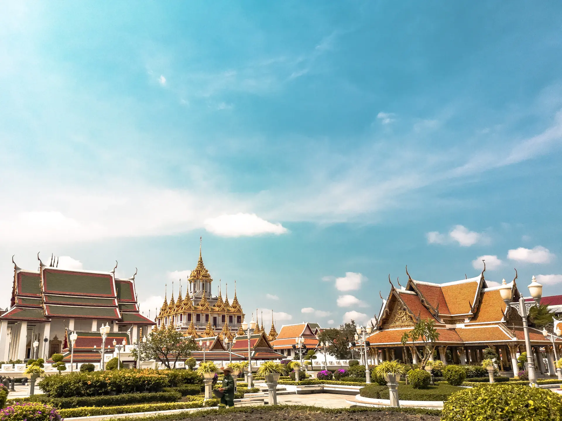 Temples bouddhistes oranges de Bangkok