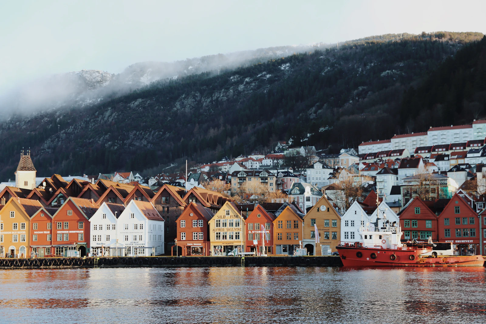 Maisons de bois colorées de Bryggen à Bergen